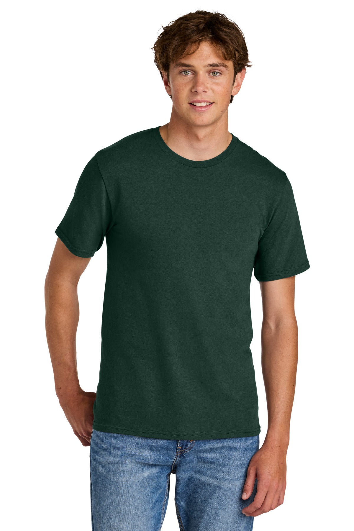Custom Embroidered Port & Co T-Shirts  in Dark Green