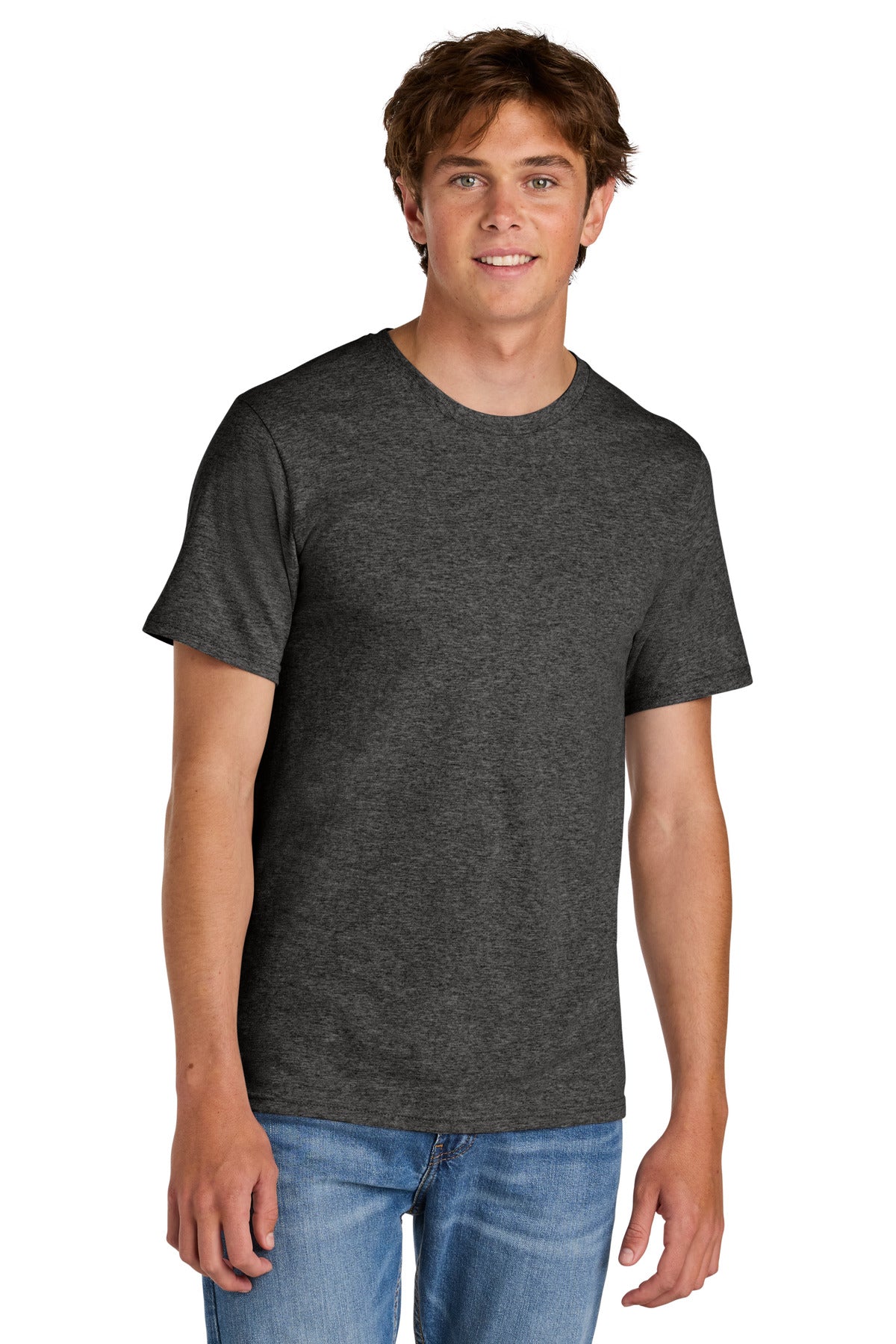 Custom Embroidered Port & Co T-Shirts  in Dark Heather Grey