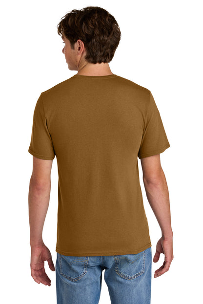 Custom Embroidered Port & Co T-Shirts  in Duck Brown