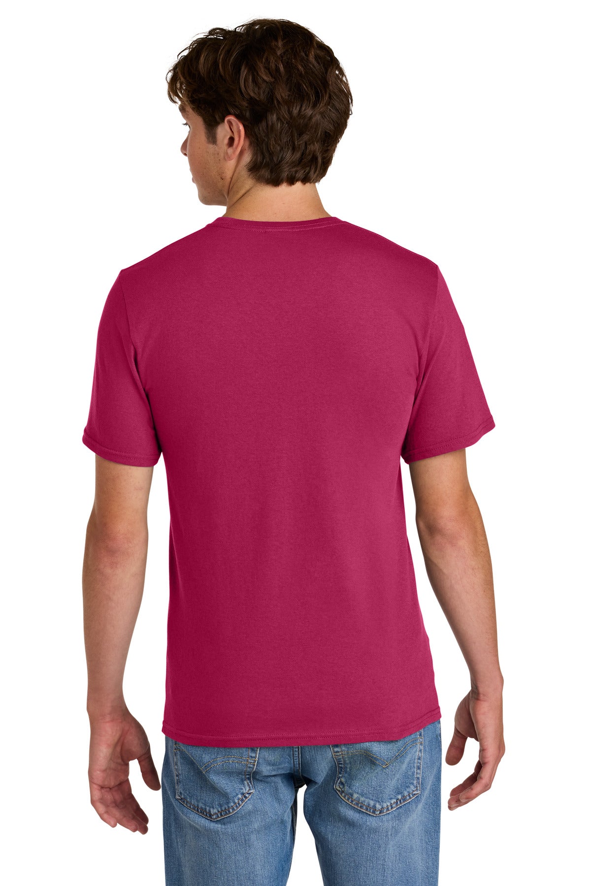 Custom Embroidered Port & Co T-Shirts  in Flush Pink