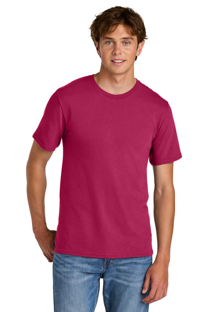 Custom Embroidered Port & Co T-Shirts  in Flush Pink