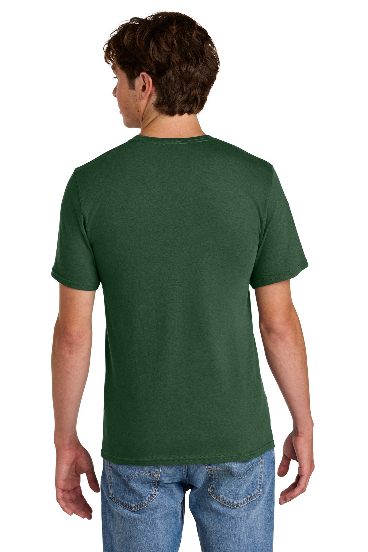 Custom Embroidered Port & Co T-Shirts  in Forest Green