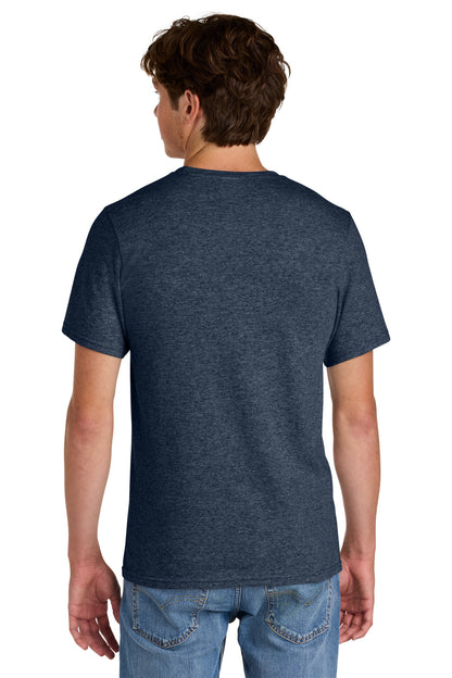 Custom Embroidered Port & Co T-Shirts  in Heather Navy