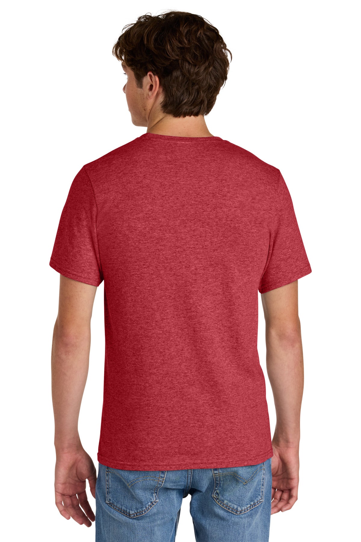 Custom Embroidered Port & Co T-Shirts  in Heather Red