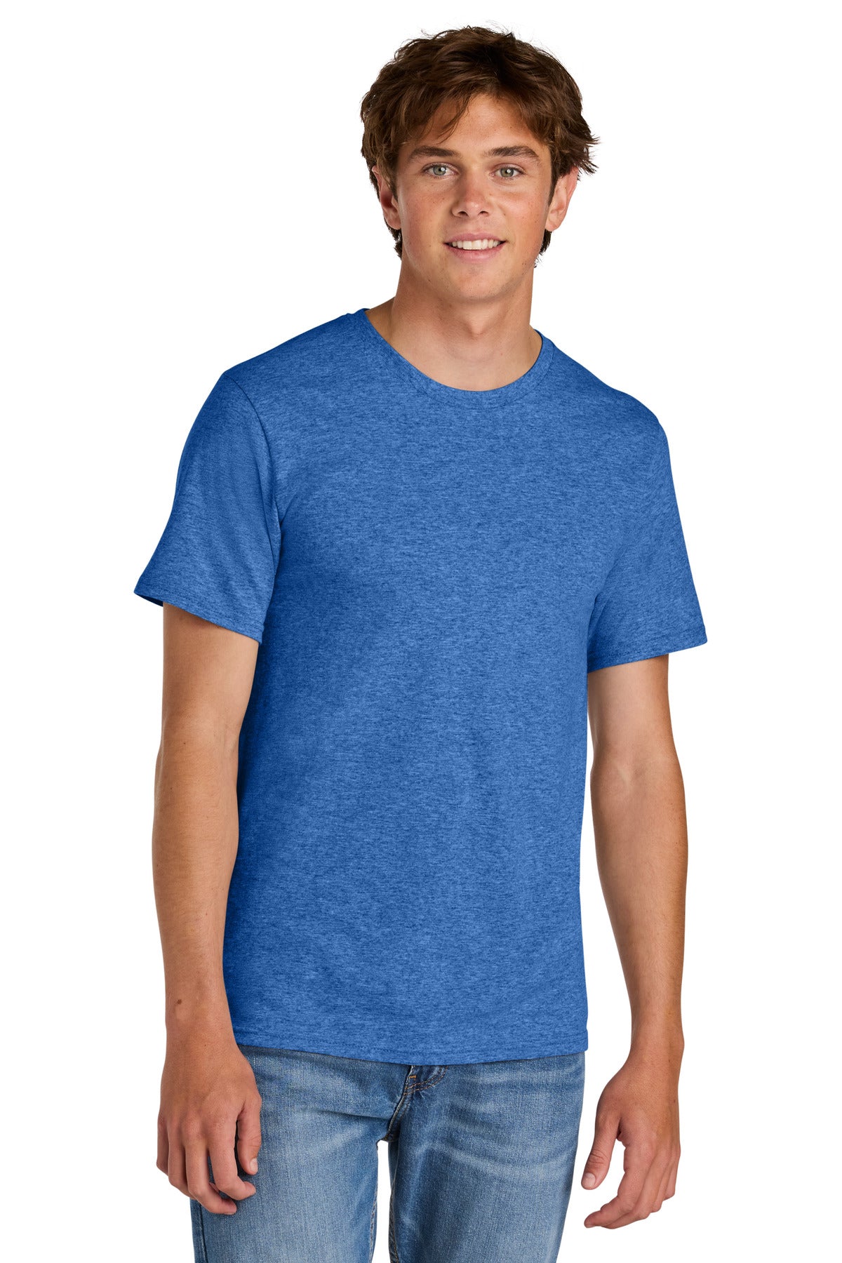 Custom Embroidered Port & Co T-Shirts  in Heather Royal