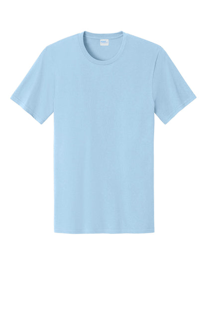 Custom Embroidered Port & Co T-Shirts  in Ice Blue