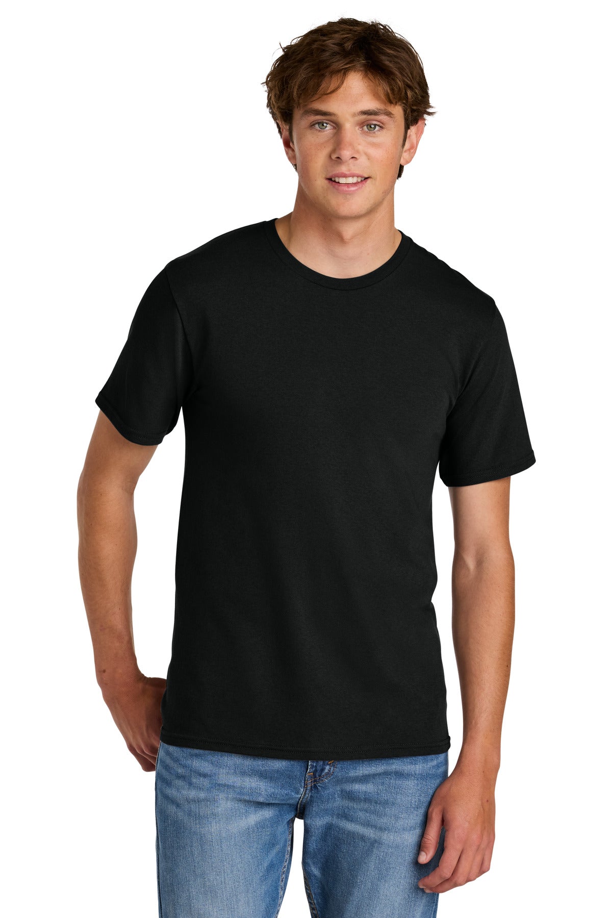 Custom Embroidered Port & Co T-Shirts  in Jet Black