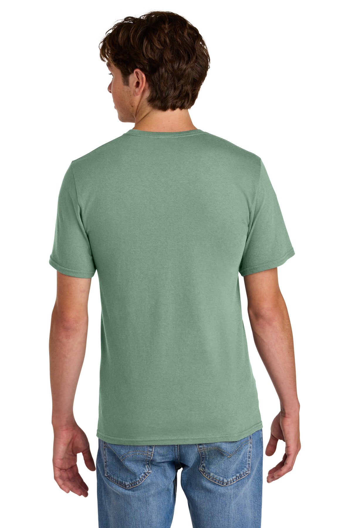Custom Embroidered Port & Co T-Shirts  in Laurel Green