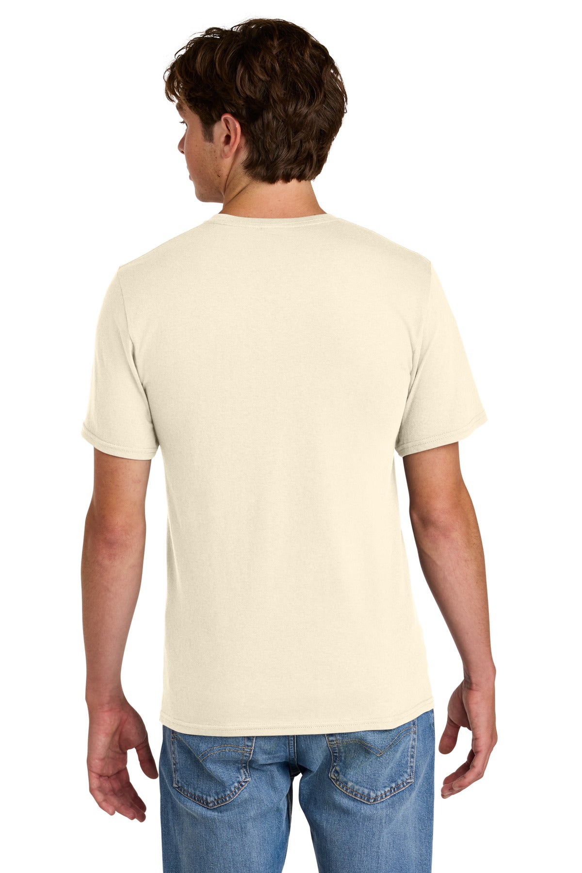 Custom Embroidered Port & Co T-Shirts  in Natural