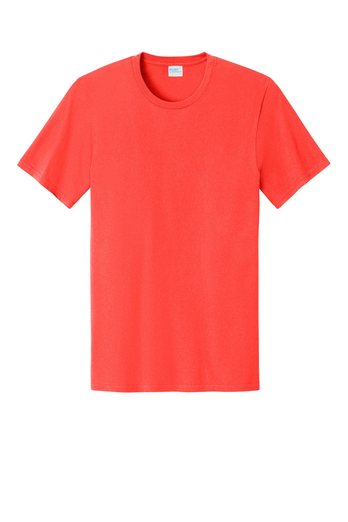 Custom Embroidered Port & Co T-Shirts  in Neon Electric Coral