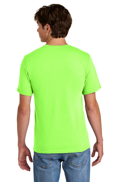 Custom Embroidered Port & Co T-Shirts  in Neon Green