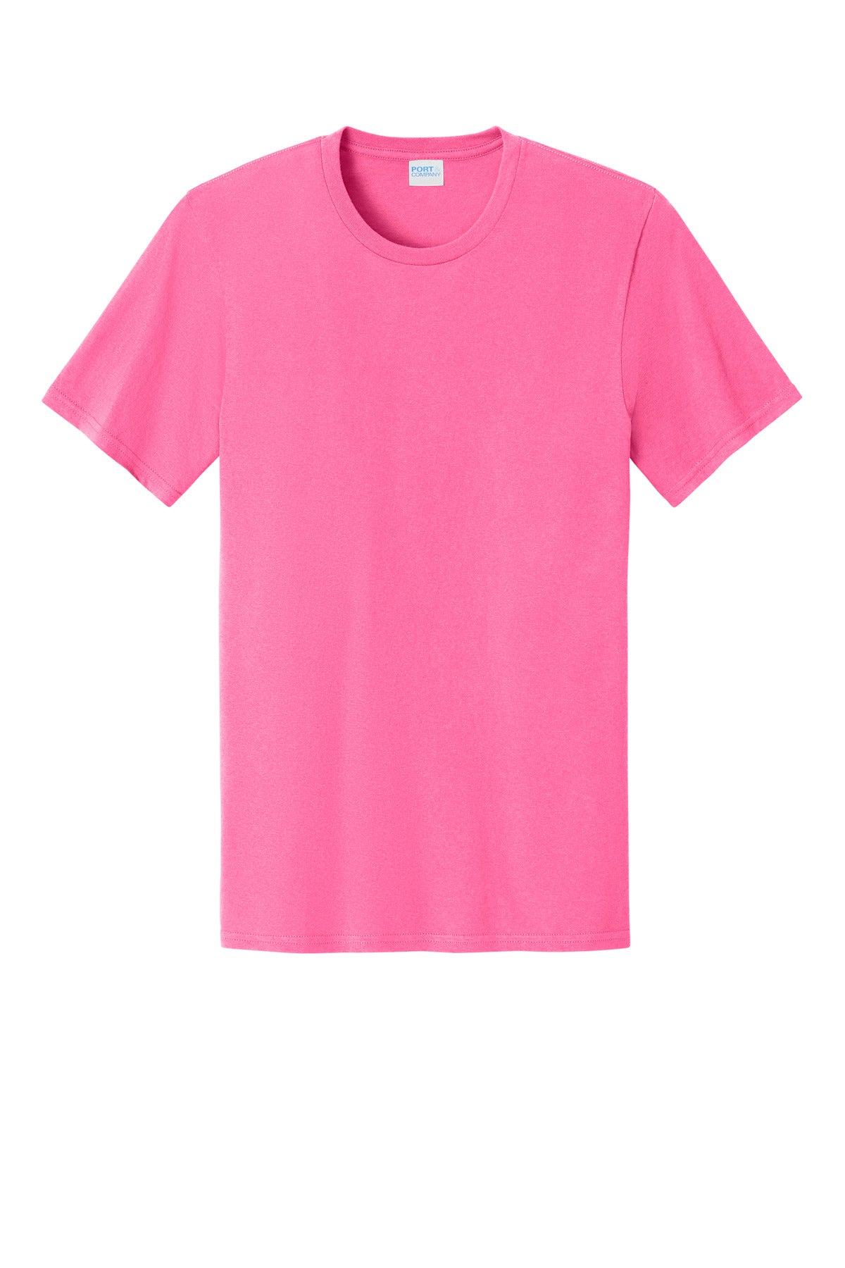 Custom Embroidered Port & Co T-Shirts  in Neon Pink