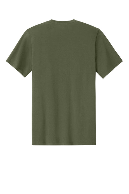 Custom Embroidered Port & Co T-Shirts  in Olive Drab Green