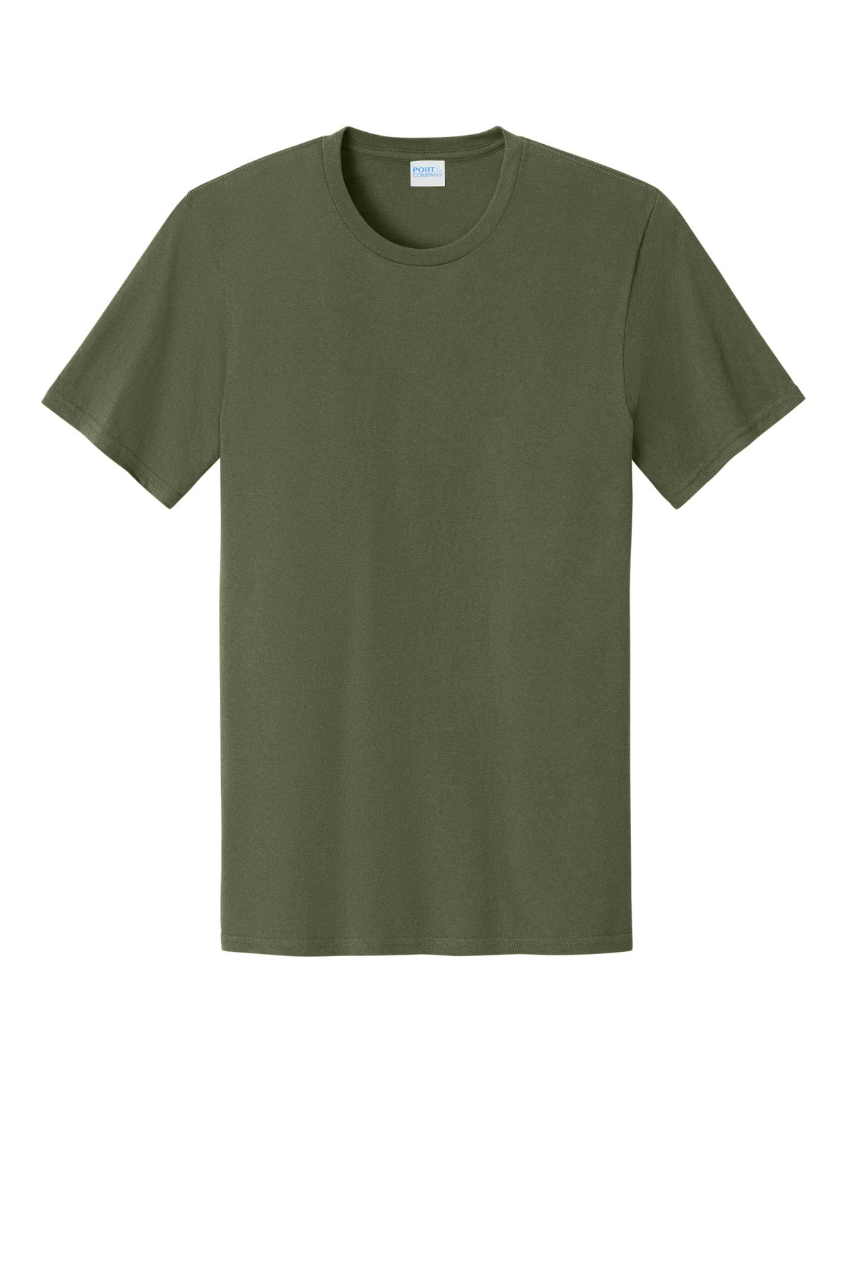 Custom Embroidered Port & Co T-Shirts  in Olive Drab Green