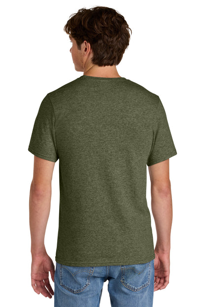 Custom Embroidered Port & Co T-Shirts  in Olive Drab Green Heather
