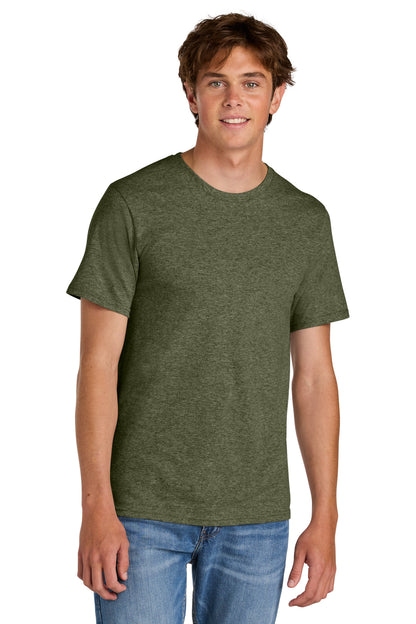 Custom Embroidered Port & Co T-Shirts  in Olive Drab Green Heather