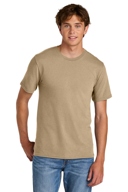 Custom Embroidered Port & Co T-Shirts  in Sand