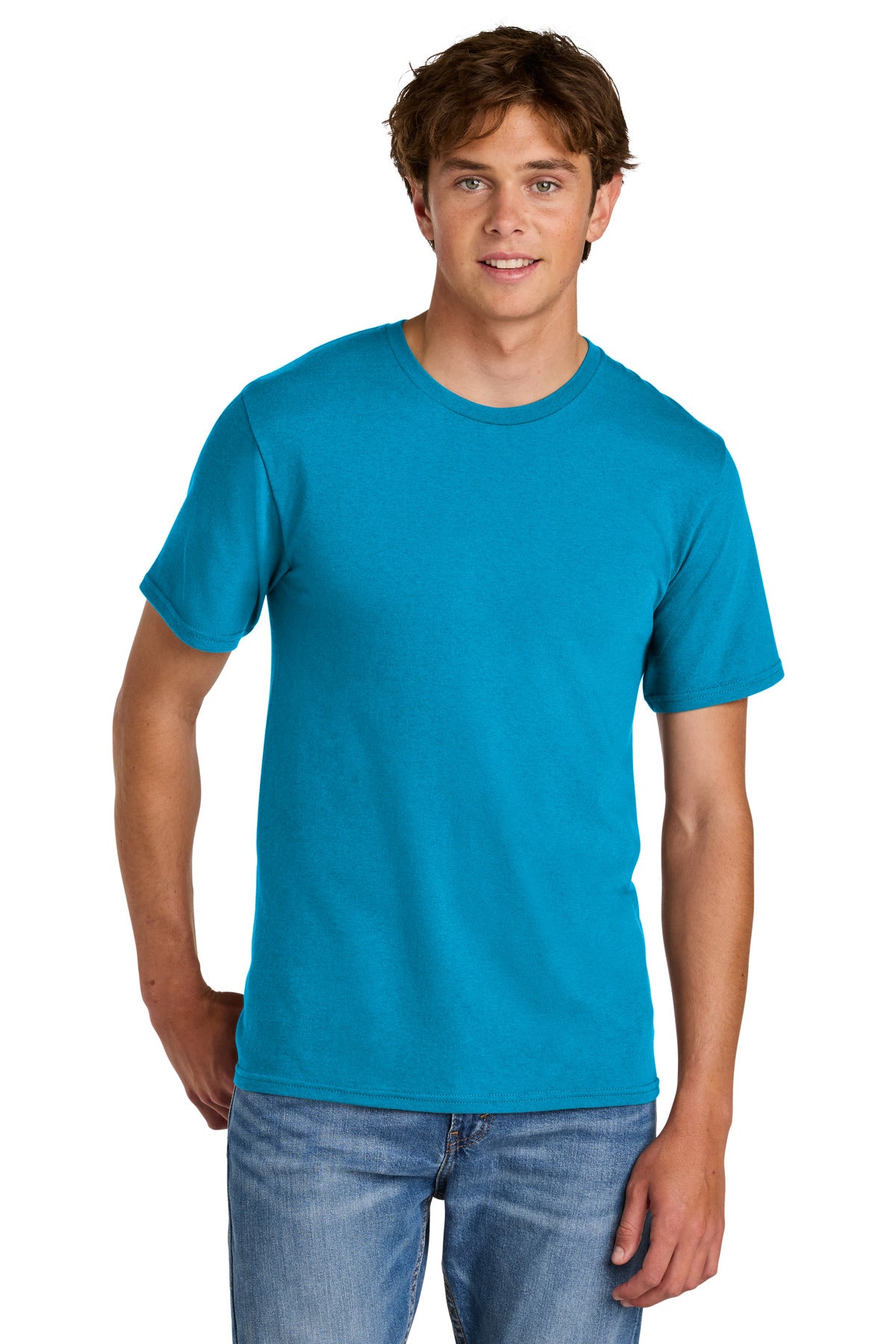 Custom Embroidered Port & Co T-Shirts  in Sapphire