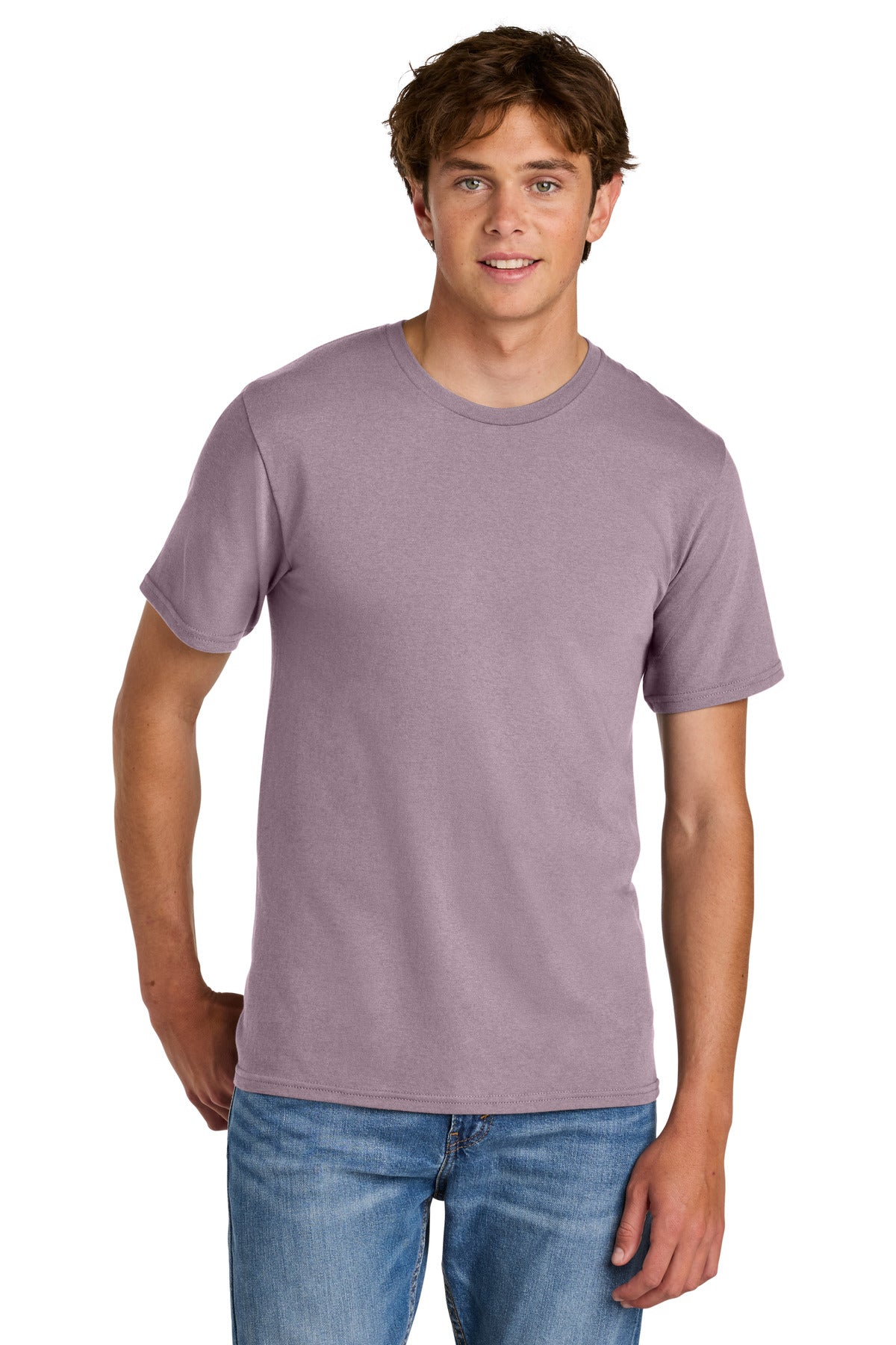 Custom Embroidered Port & Co T-Shirts  in Smoky Amethyst