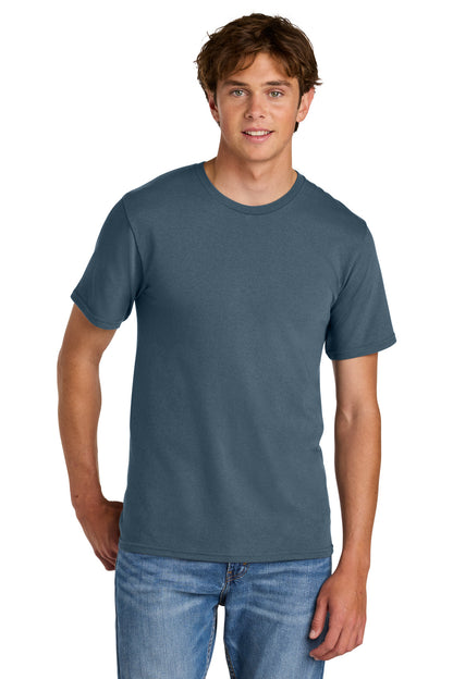 Custom Embroidered Port & Co T-Shirts  in Steel Blue