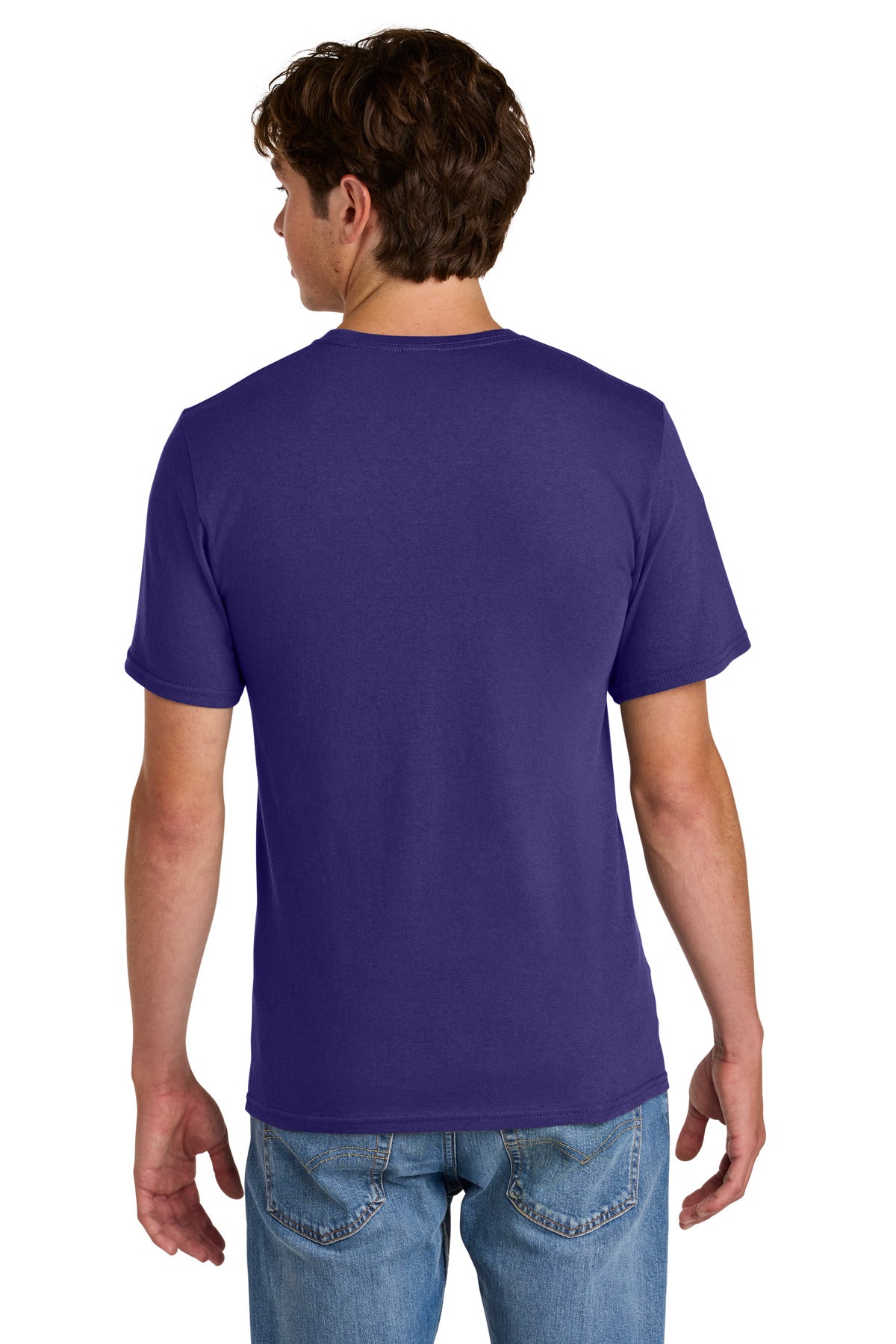 Custom Embroidered Port & Co T-Shirts  in Team Purple
