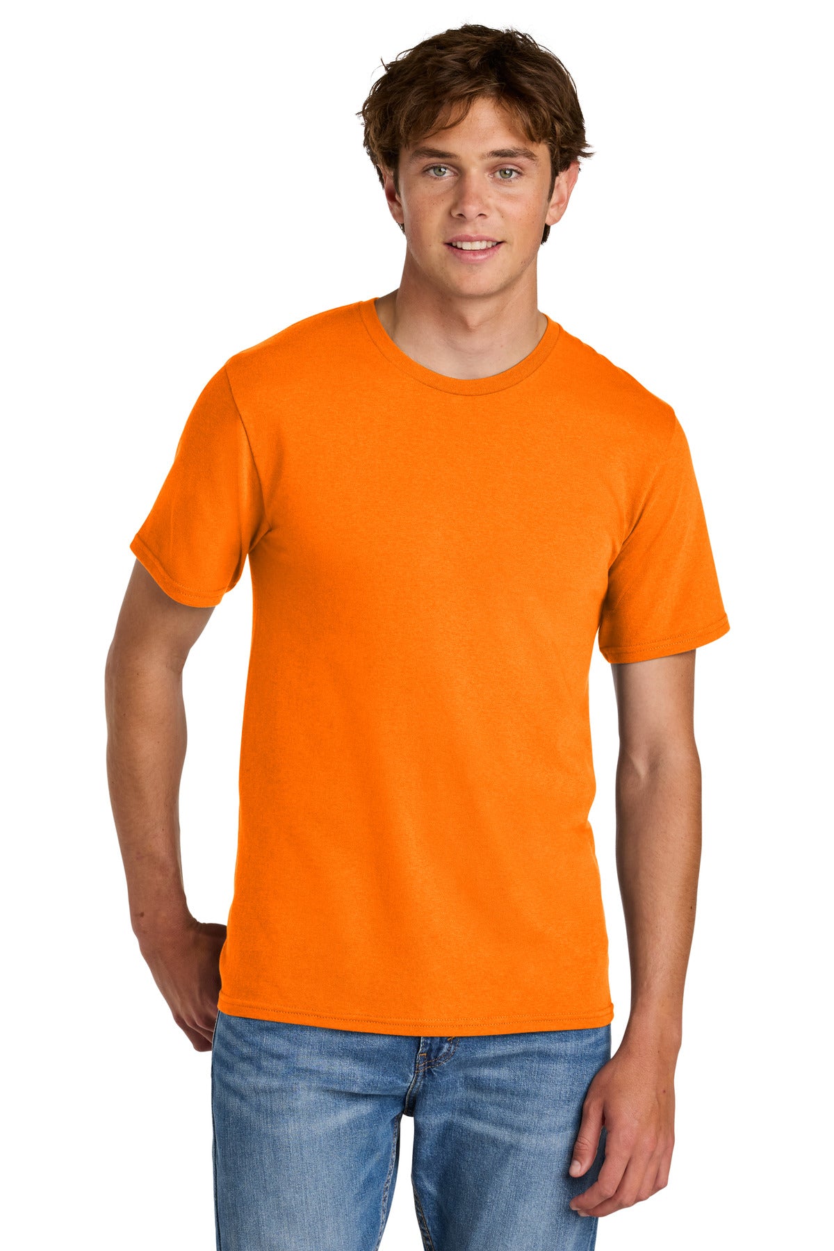 Custom Embroidered Port & Co T-Shirts  in Tennessee Orange