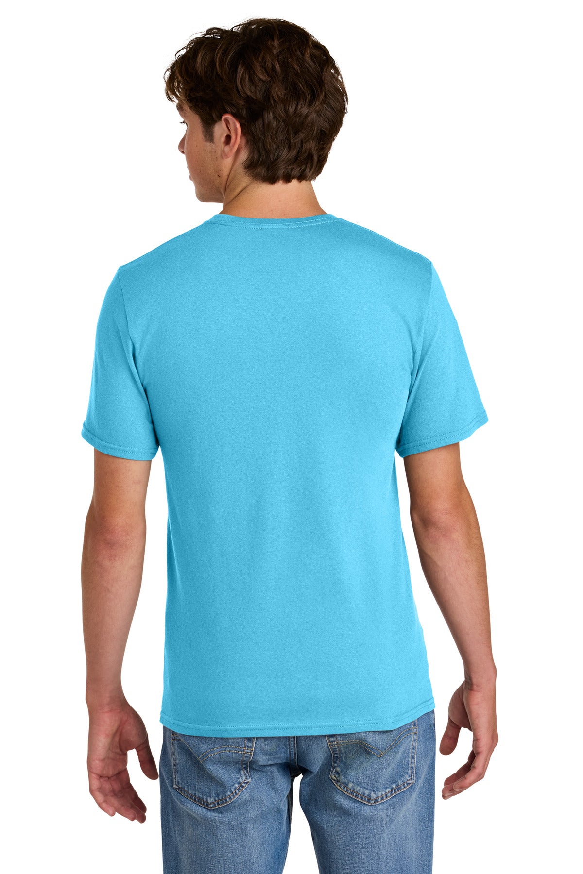Custom Embroidered Port & Co T-Shirts  in Tidal Wave