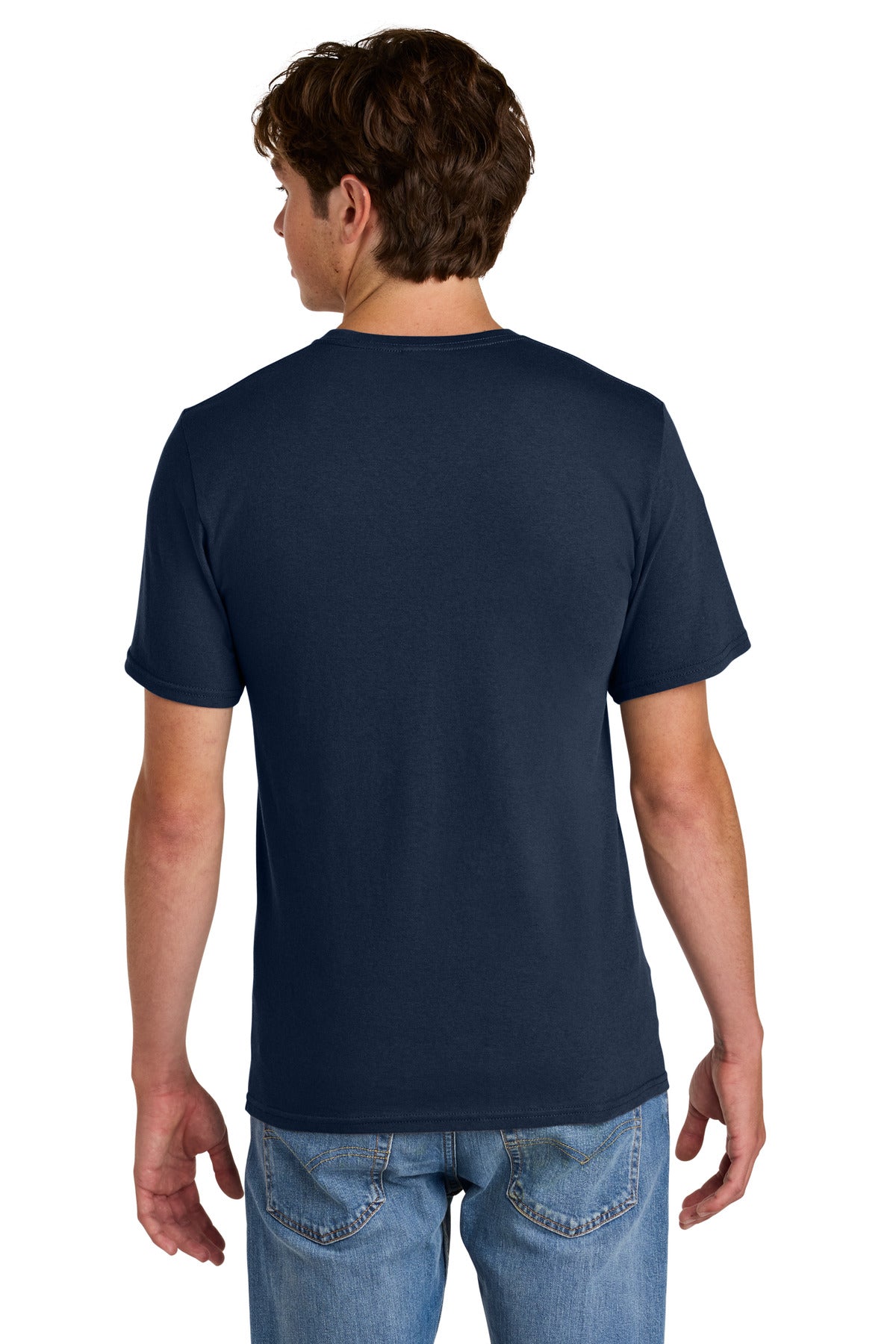 Custom Embroidered Port & Co T-Shirts  in True Navy