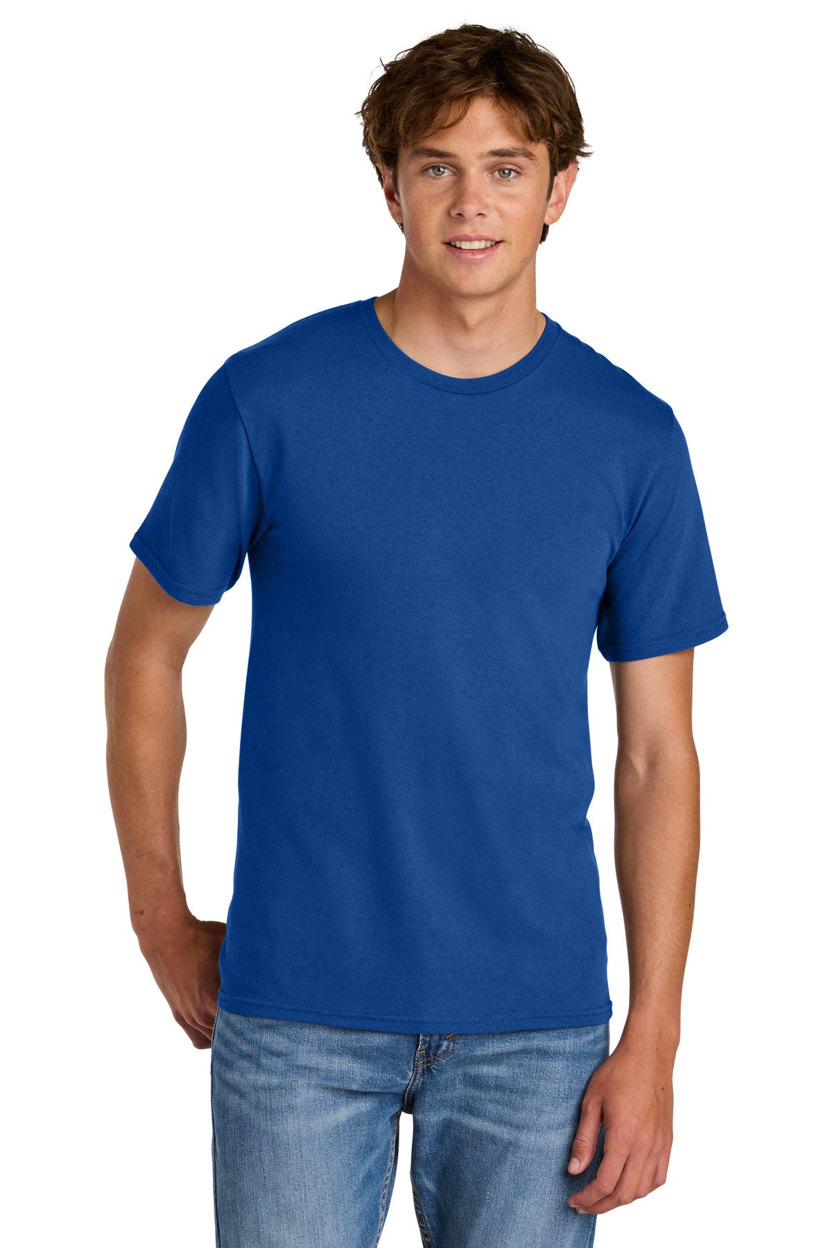 Custom Embroidered Port & Co T-Shirts  in True Royal