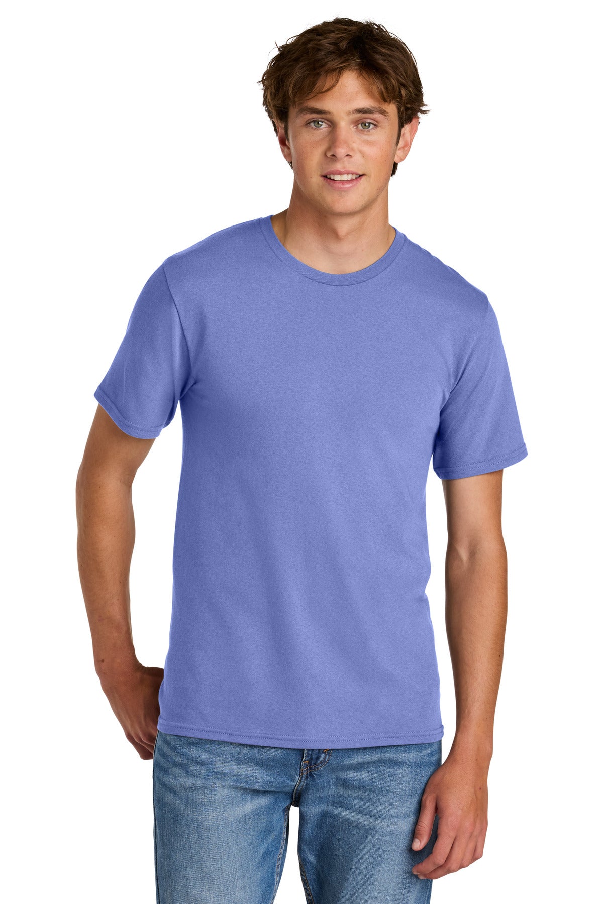 Custom Embroidered Port & Co T-Shirts  in Violet