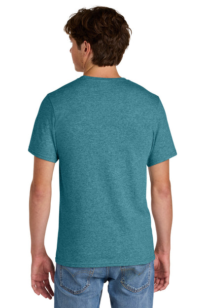 Custom Embroidered Port & Co T-Shirts  in Vivid Teal Heather