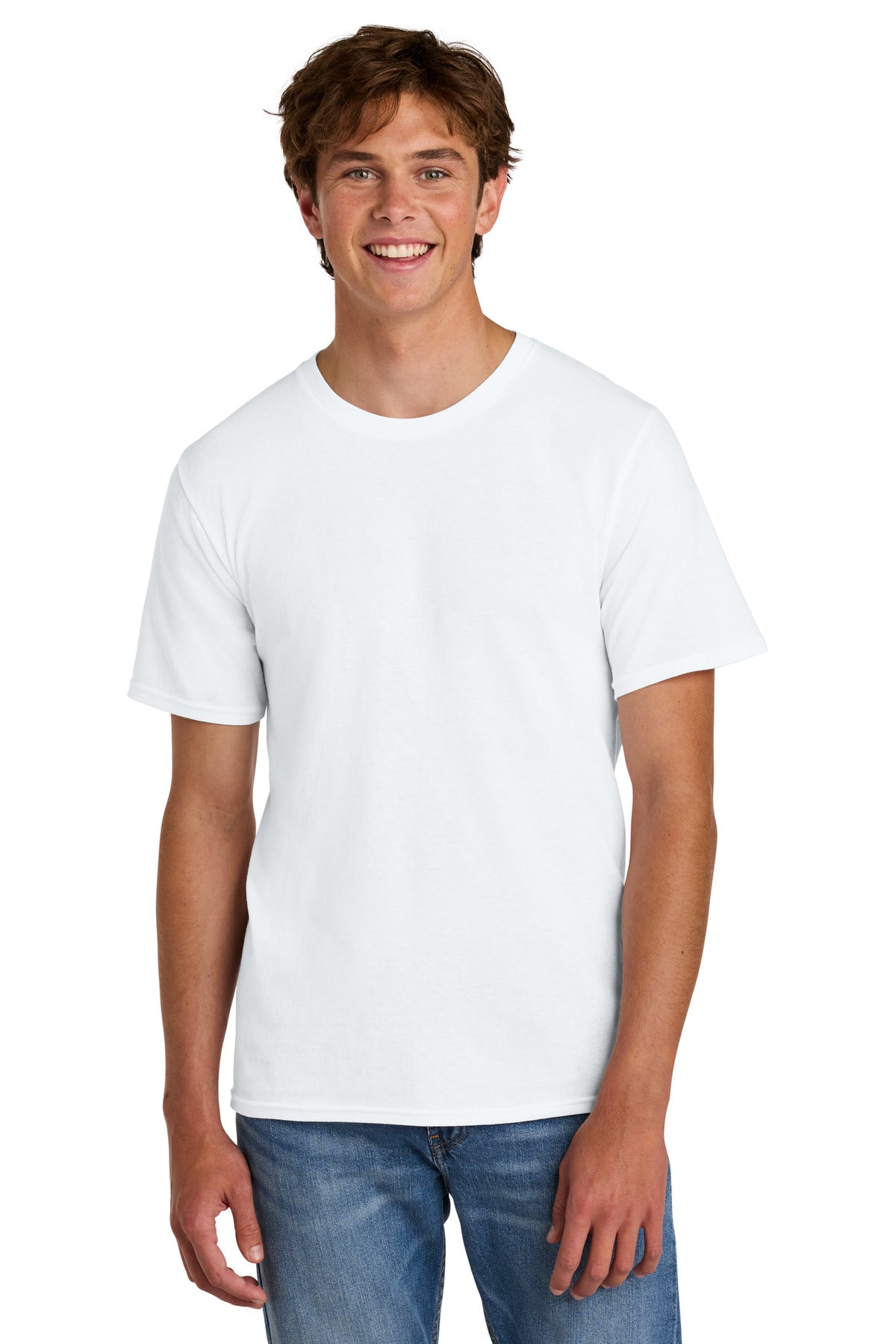 Custom Embroidered Port & Co T-Shirts  in White