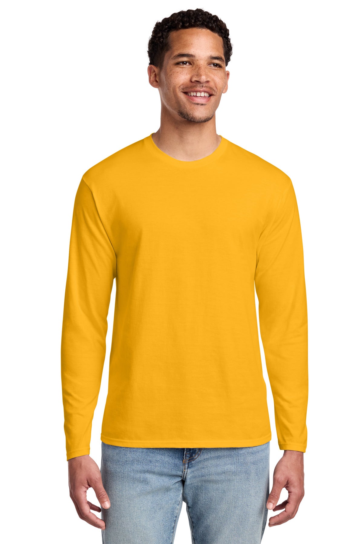 Custom Embroidered Port & Co T-Shirts  in Bright Gold