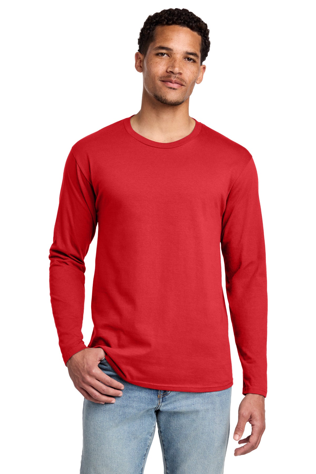Custom Embroidered Port & Co T-Shirts  in Bright Red