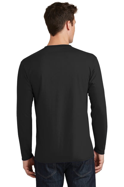Custom Embroidered Port & Company Long Sleeve Fan Favorite Tee. PC450LS,Jet Black