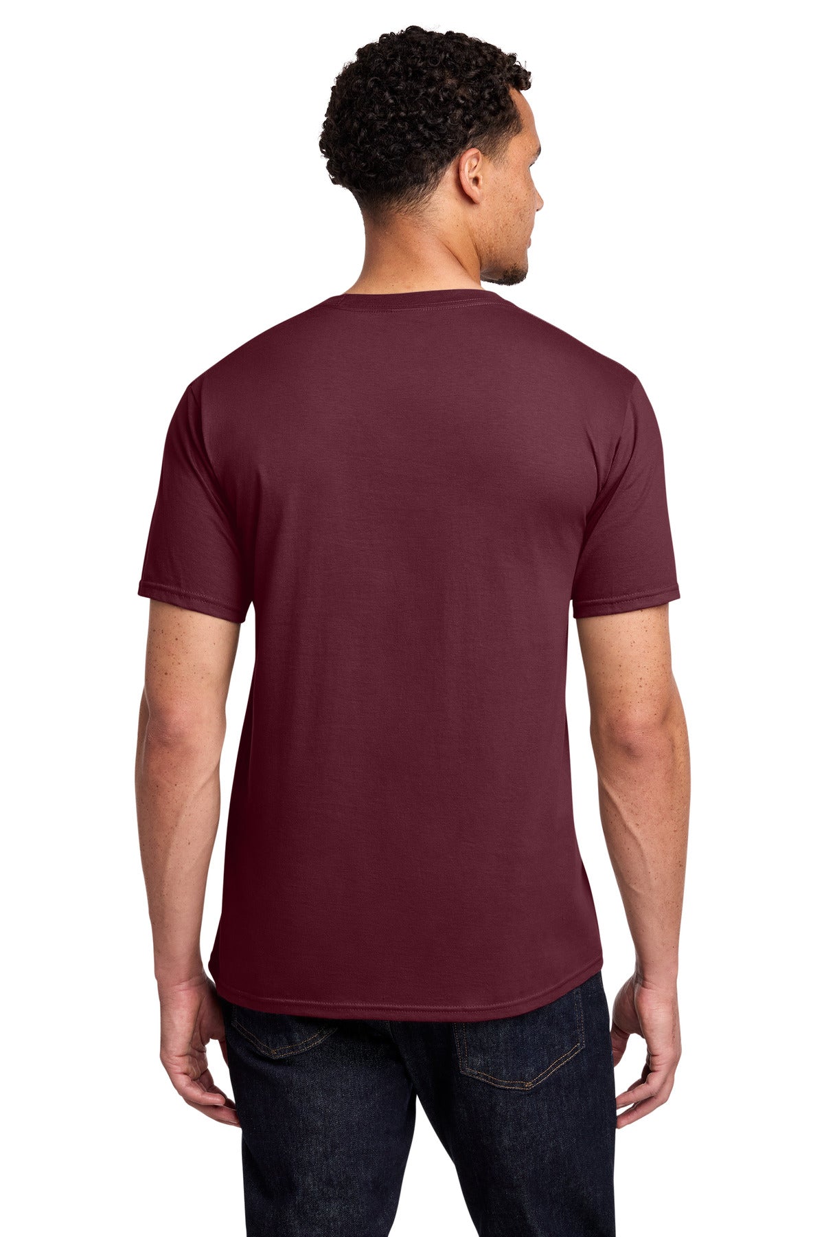 Custom Embroidered Port & Co T-Shirts  in Athletic Maroon