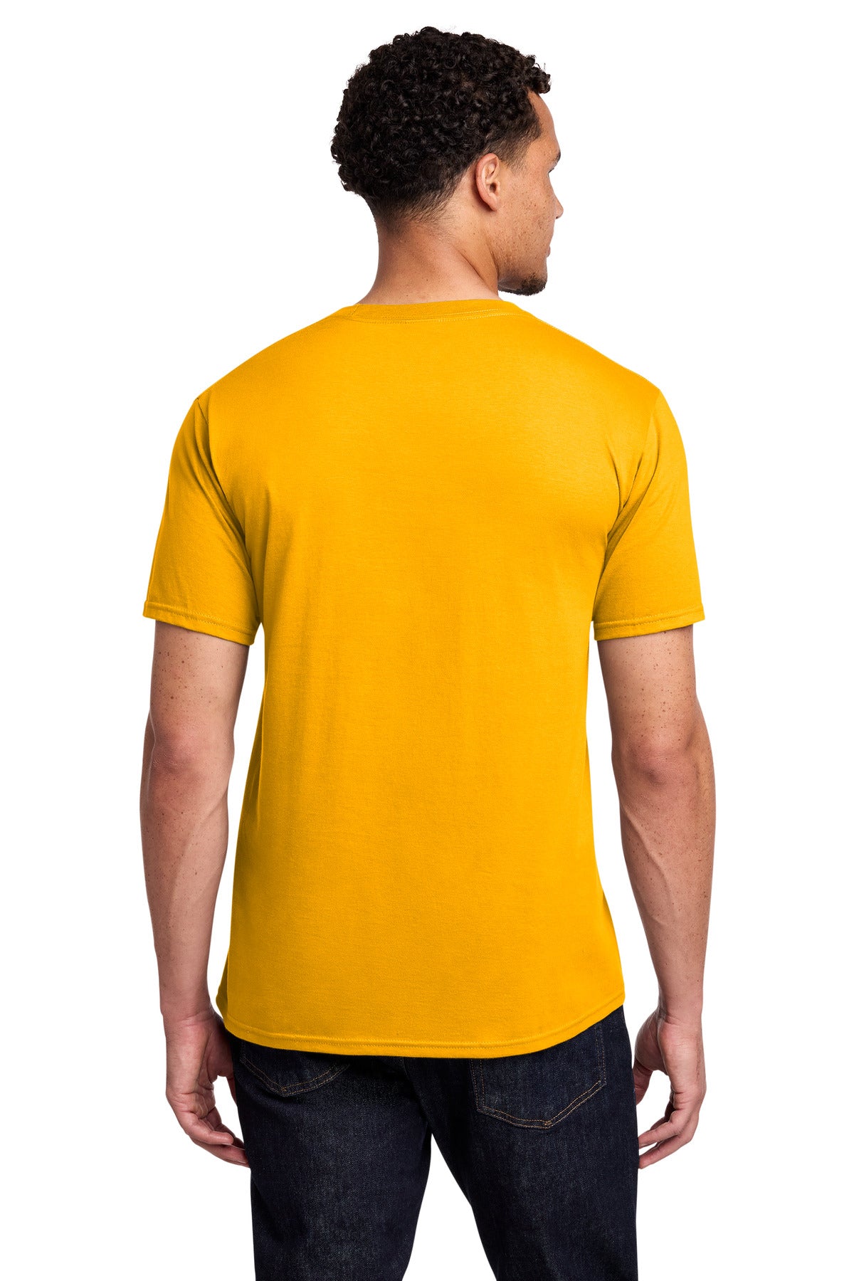 Custom Embroidered Port & Co T-Shirts  in Bright Gold