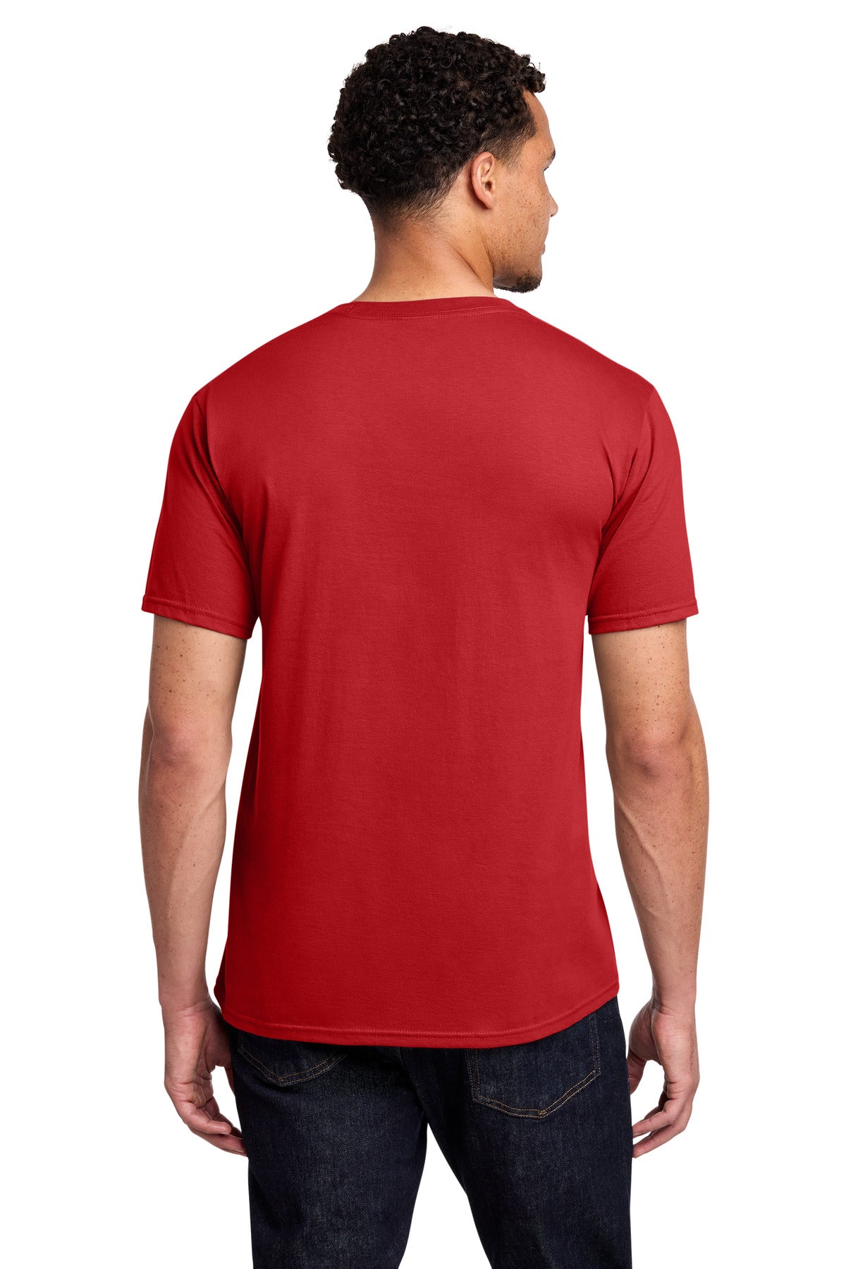 Custom Embroidered Port & Co T-Shirts  in Bright Red