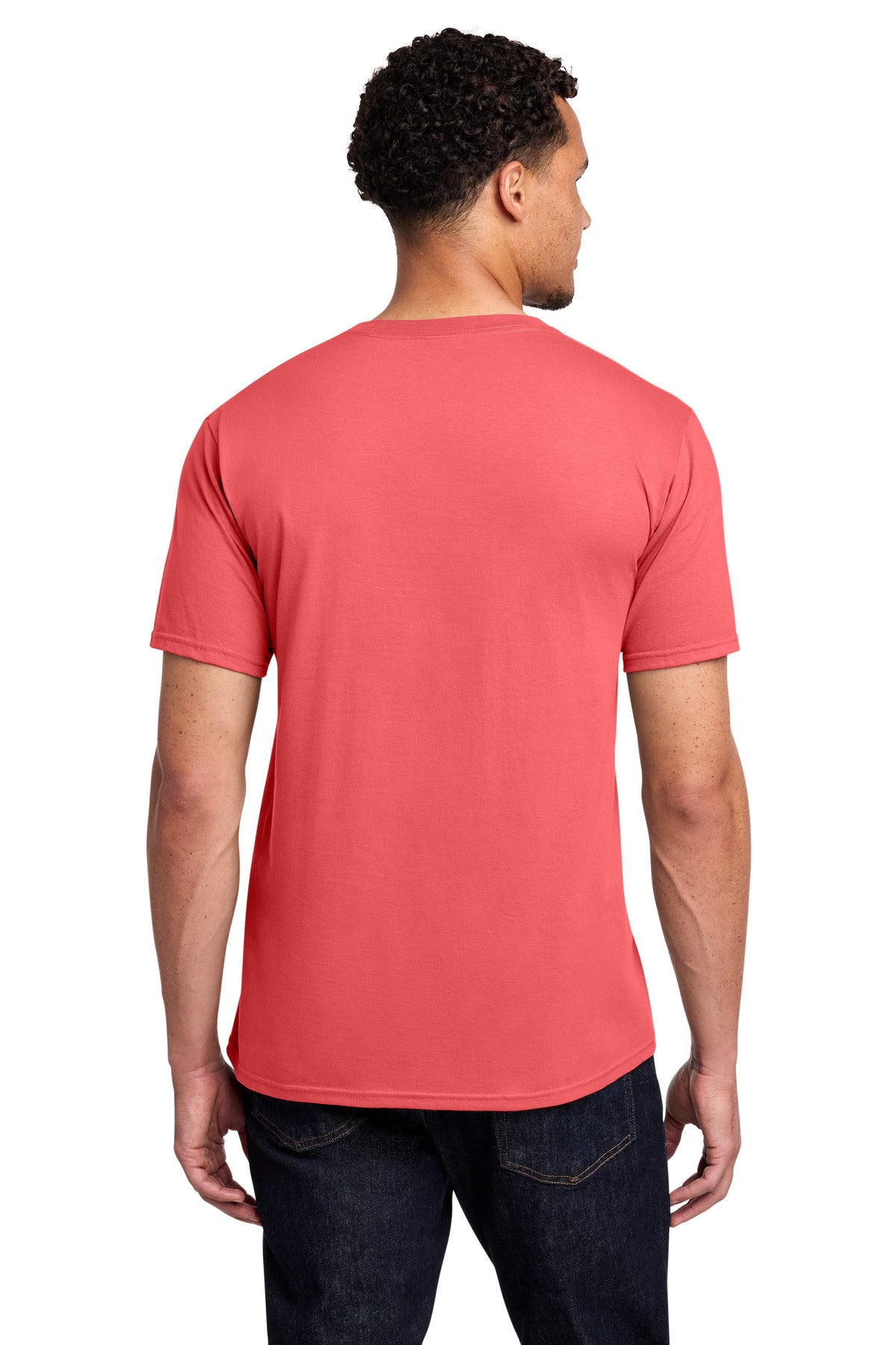 Custom Embroidered Port & Co T-Shirts  in Coral