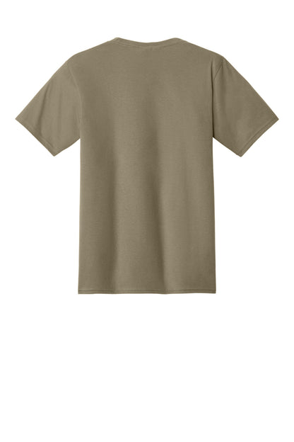 Custom Embroidered Port & Co T-Shirts  in Coyote Brown