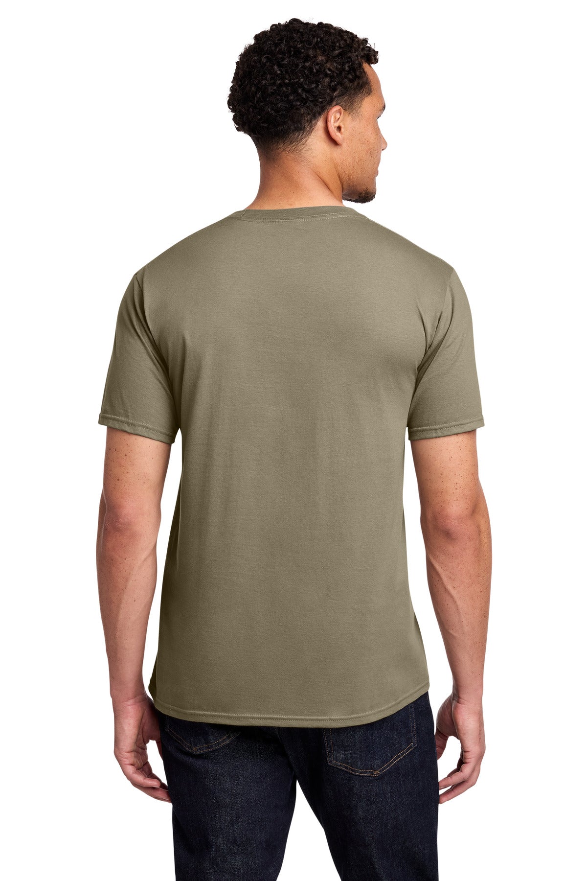 Custom Embroidered Port & Co T-Shirts  in Coyote Brown