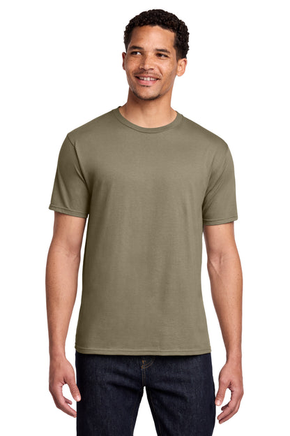 Custom Embroidered Port & Co T-Shirts  in Coyote Brown