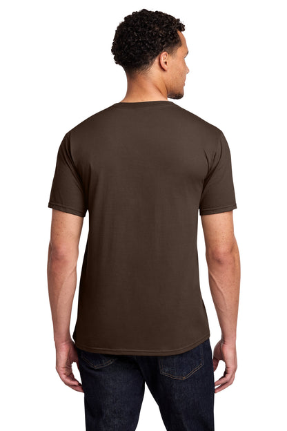 Custom Embroidered Port & Co T-Shirts  in Dark Chocolate Brown