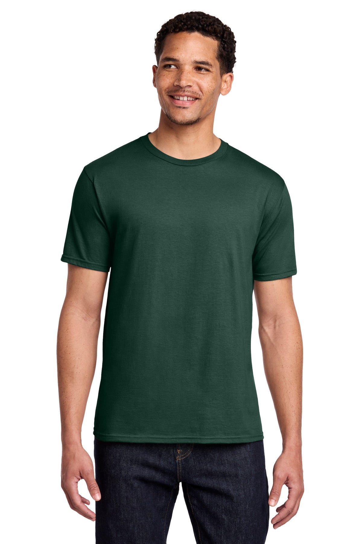 Custom Embroidered Port & Co T-Shirts  in Dark Green