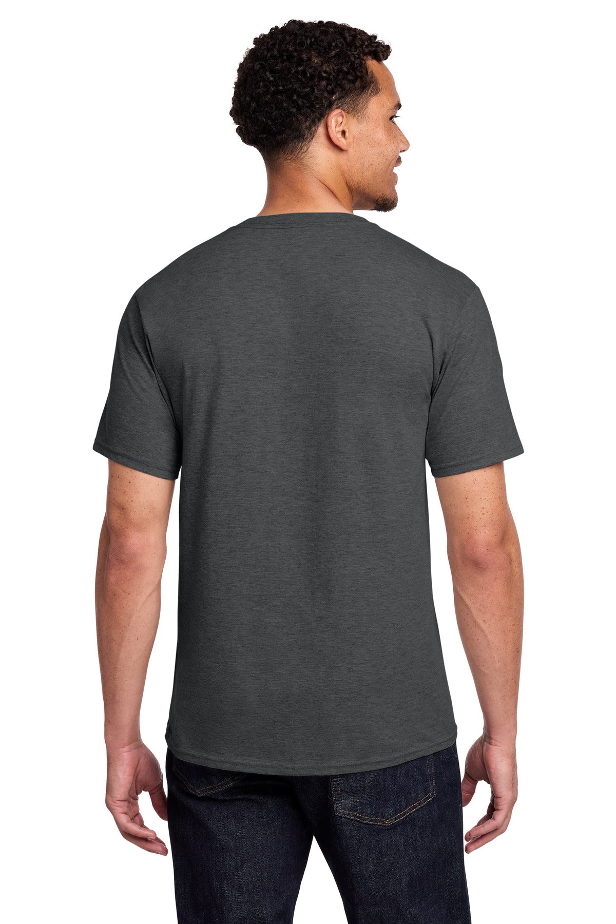 Custom Embroidered Port & Co T-Shirts  in Dark Heather Grey