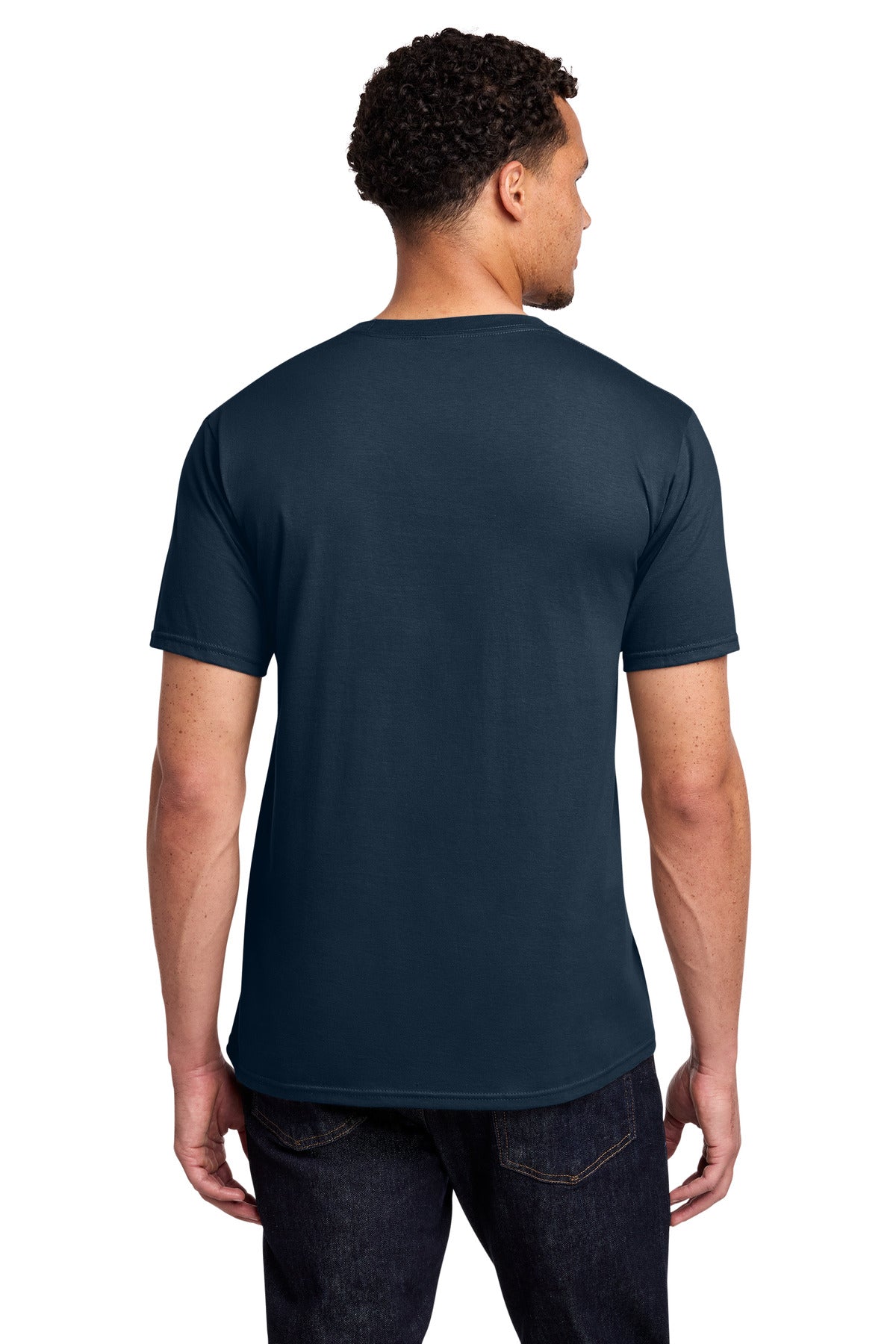 Custom Embroidered Port & Co T-Shirts  in Deep Navy
