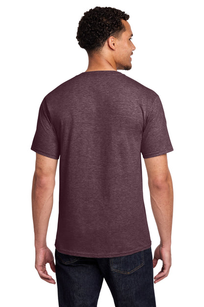 Custom Embroidered Port & Co T-Shirts  in Heather Athletic Maroon