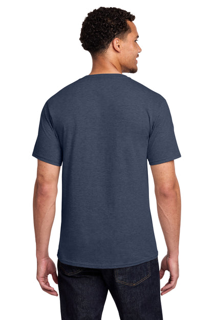 Custom Embroidered Port & Co T-Shirts  in Heather Navy