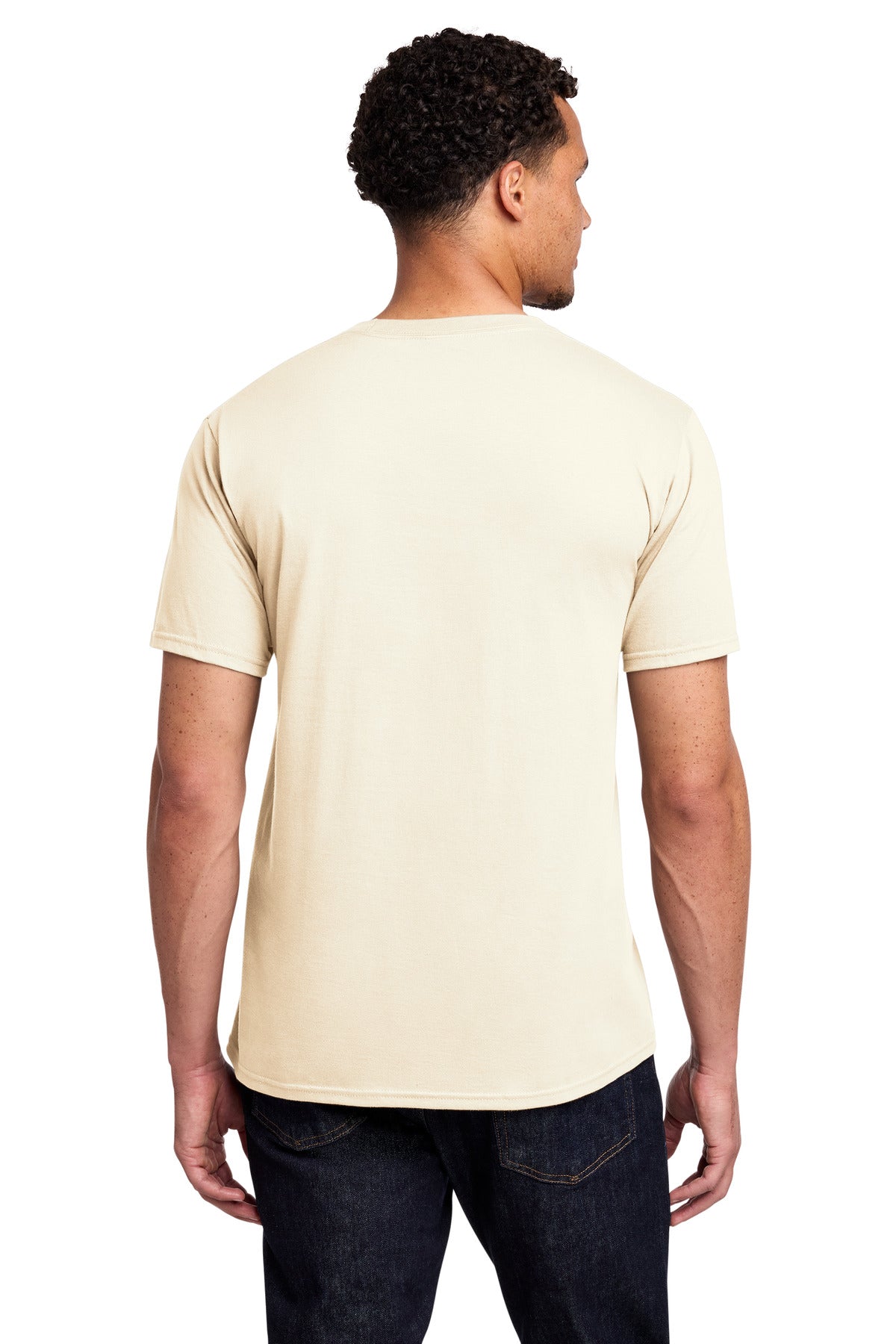 Custom Embroidered Port & Co T-Shirts  in Ivory