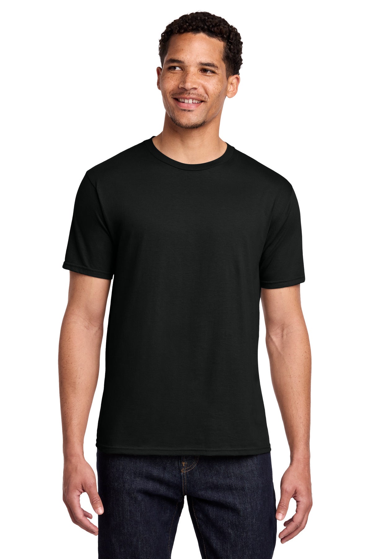 Custom Embroidered Port & Co T-Shirts  in Jet Black